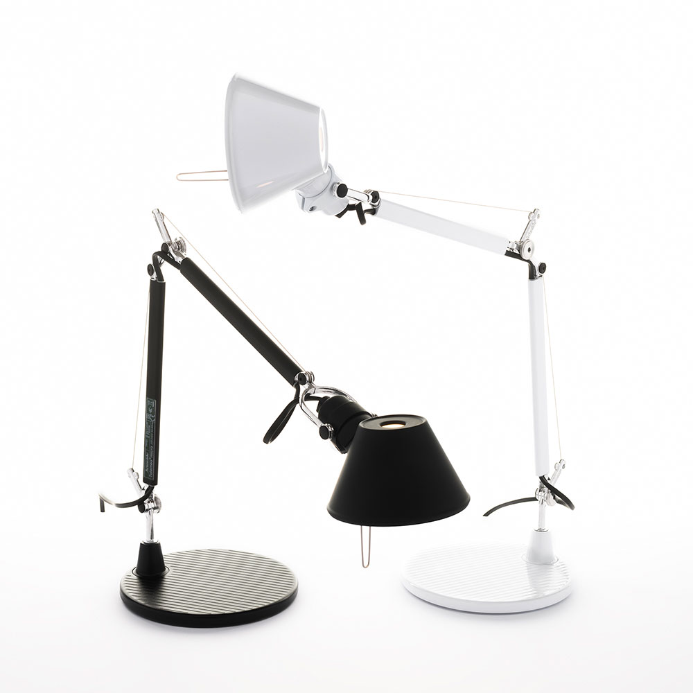 Tolomeo Mirco ist die kleine Schwester der preisgekrönten Tolomeo Tavolo, der wohl bekanntesten Schreibtischleuchte. Die Tolomeo Micro Serie wurde 1999 von Artemide in die Tolomeo Familie aufgenommen