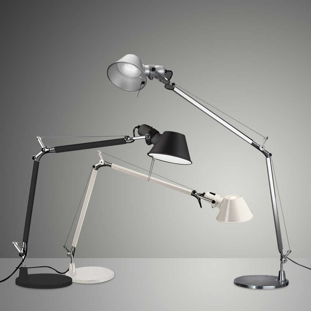 Die Artemide Tolomeo Tavolo ist die wohl bekannteste Schreibtischleuchte, und entstammt der Feder von Michele de Lucchi. Bereits 1987 wurde dieser Designklassiker zeitgemäßer Schreibtischbeleuchtung auf den Markt gebracht. 