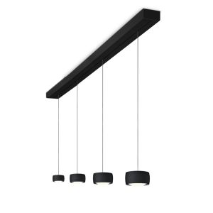 Oligo Grace LED-Pendelleuchte 4-flammig mit unsichtbarer Höhenverstellung-Schwarz matt-Baldachin Schwarz matt-mit Tunable White (2200K - 5000K) bei lampenonline.de