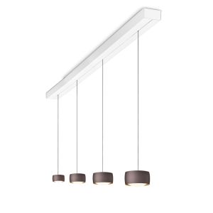 Oligo Grace LED-Pendelleuchte 4-flammig mit unsichtbarer Höhenverstellung-Brazilian Brown-Weiß matt-mit Tunable White (2200K - 5000K) bei lampenonline.de