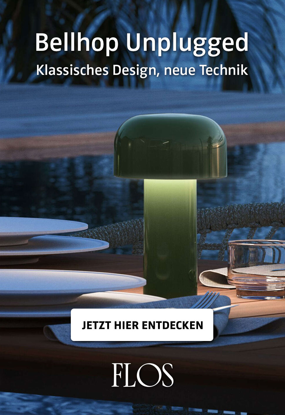 FLOS Bellhop Unplugged LED-Akkuleuchte